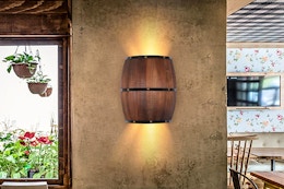 Lifestyle image of the Oukaning Barrel Wall Light