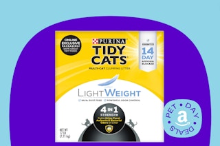 a shelf with cat litter tubs on it