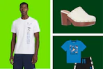 Messi men's tee, women's clog heels, and Reebok kids' outfit