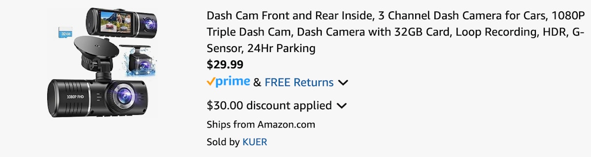 Amazon Triple Dash Cam 2025