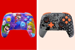 2 Nintendo Switch controllers in different prints