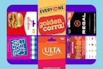 gift cards in a collage