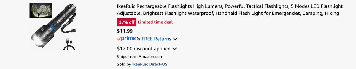 Amazon Rechargeable Flashlight 2025