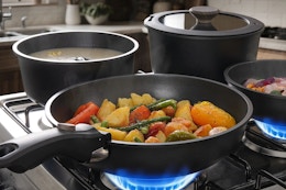 lifestyle image of cookware on a stovetop