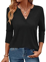 Women's 3/4 Sleeve V-Neck Tunic