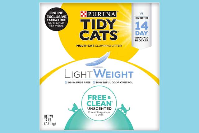 Purina Tidy Cats 17-Pound Clumping Litter, as Low as $19 on Amazon card image