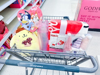 valentines day products in walgreens cart