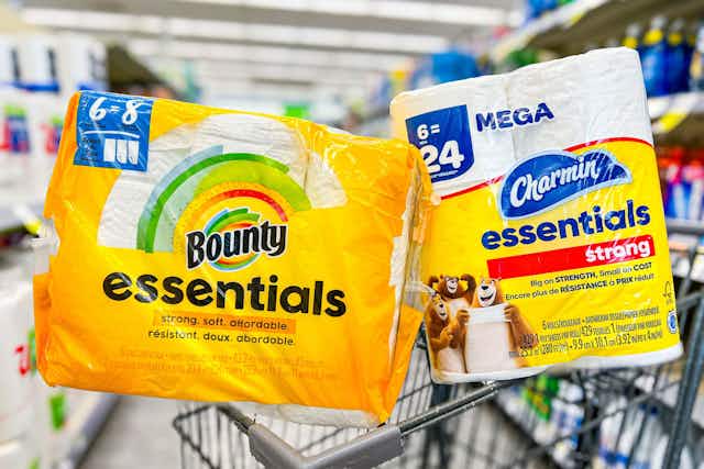 Charmin and Bounty Essentials Paper Products for $3.75 at Walgreens card image