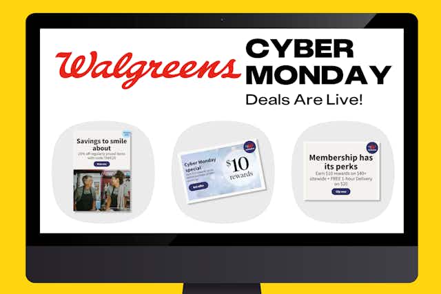 Walgreens Cyber Monday: 25% Off and $10 Walgreens Cash Until Nov 30! card image