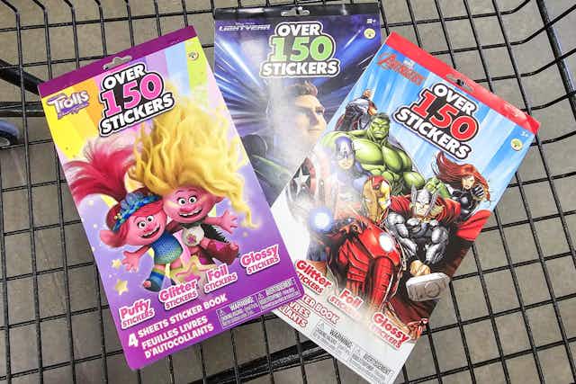 New Sticker Books, Only $1.25 at Dollar Tree: Avengers, Trolls, and More card image
