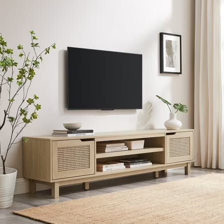 Boho Rattan TV Stand