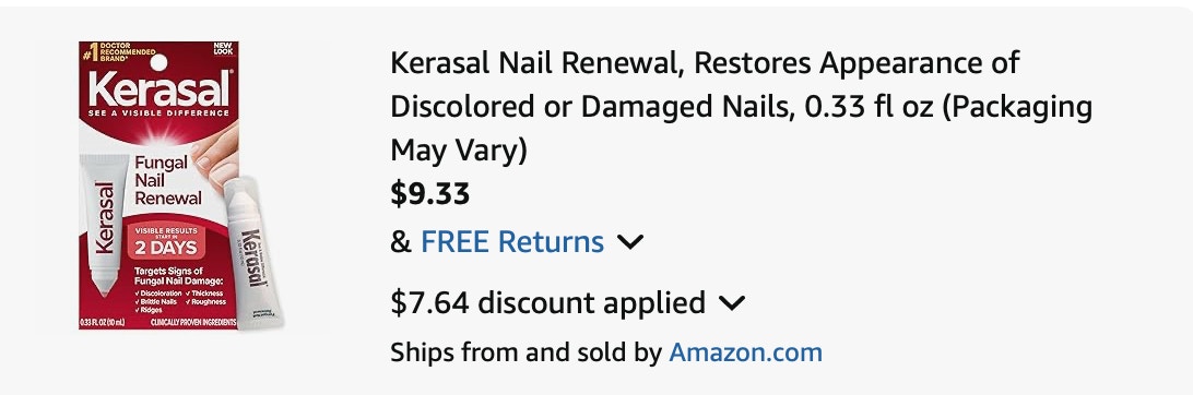 Kerasal treament Amazon receipt