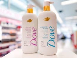 dove body wash on shelf