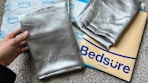 Bedsure satin pillowcase near packaging