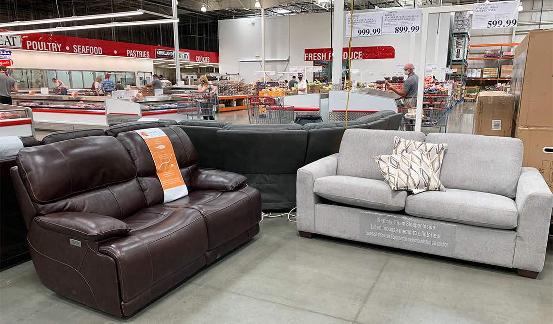 costco warehouse furniture and couch selection