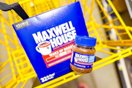 maxwell house coffee in yellow shopping cart