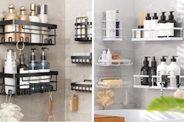 5-Piece Adhesive Shower Caddy Set, as Low as $11.99 on Amazon card image