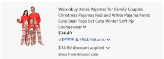 Pajamas Amazon receipt