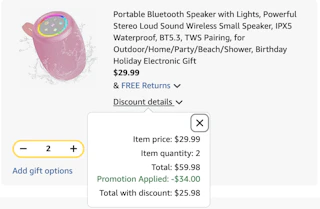 speaker Amazon receipt