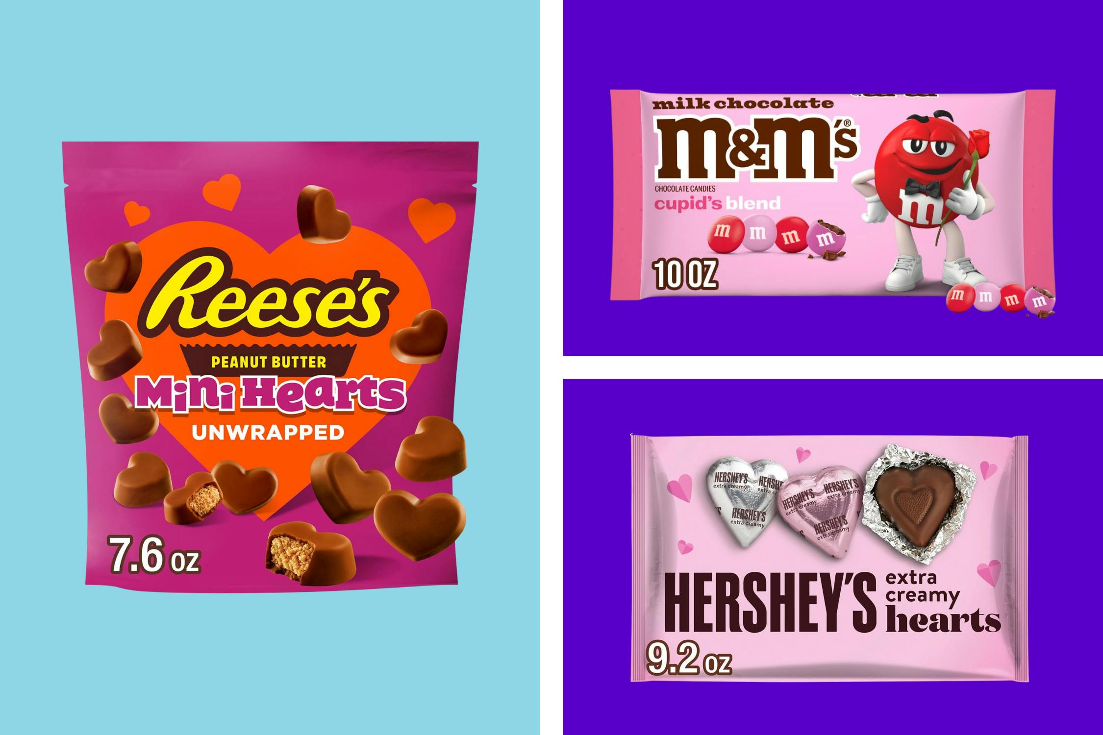Valentine's Day candy collage