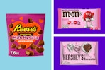 Valentine's Day candy collage