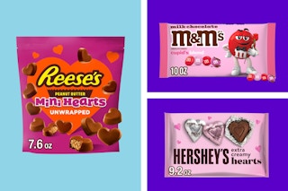 Valentine's Day candy collage