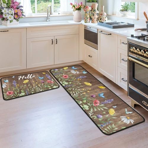 Spring Kitchen Rugs 2-Piece Set