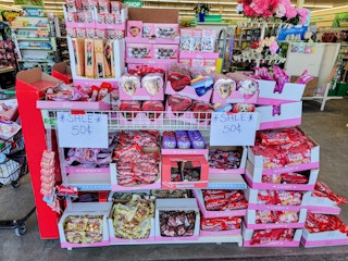 valentine clearance display