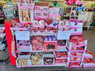 valentine clearance display