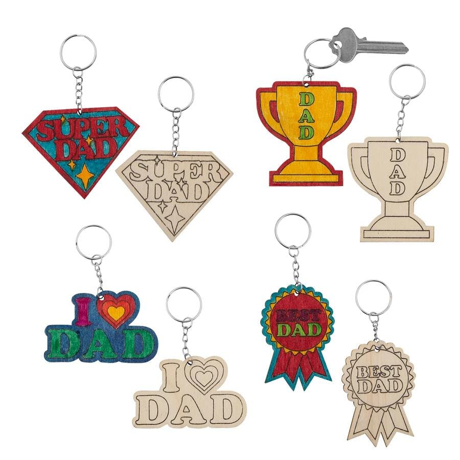 Color Your Own Father’s Day Keychains