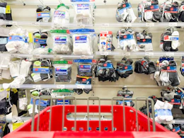 hanes kids socks sitting on a target shelf