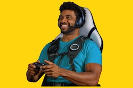 man wearing woojer vest collage