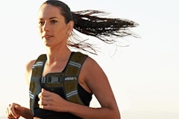 a woman wearing a weighted vest