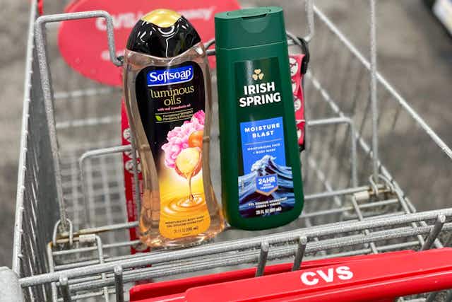 Bottles of Irish Spring and Softsoap Body Wash, $1.48 Each at CVS card image
