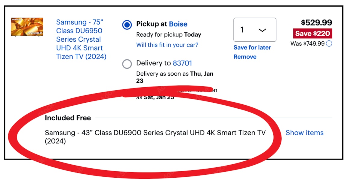 best buy bogo free samsung tv