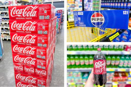 coca-cola, pepsi, dr pepper 3-photo collage