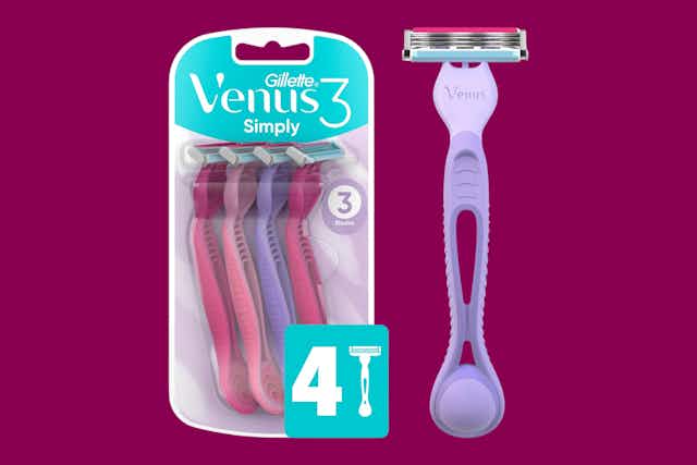 Gillette Venus Simply3 Razors, as Low as $2.69 on Amazon card image