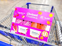 chobani creations yogurt in shopping cart
