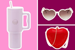 DSW Valentine's Feature Image Heart Glasses, Heart Bag