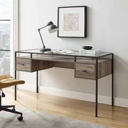 Glass Top Writing Desk