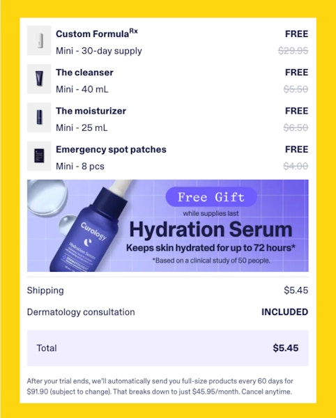 Bounty Curology  Cart Image