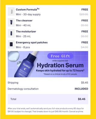 Bounty Curology Cart Image