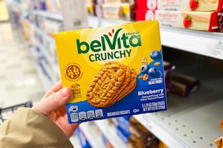 hand holding belvita breakfast biscuits