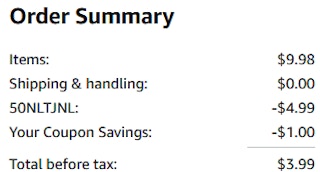 an amazon order summary ending in $3.99