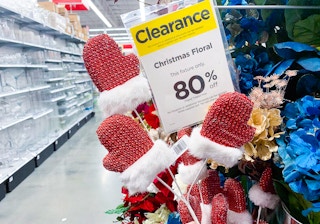 after holiday Christmas decor on clearance at Michaels stores