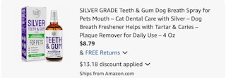 oral spray Amazon receipt