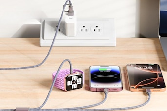 charger connected to multiple electrons on table