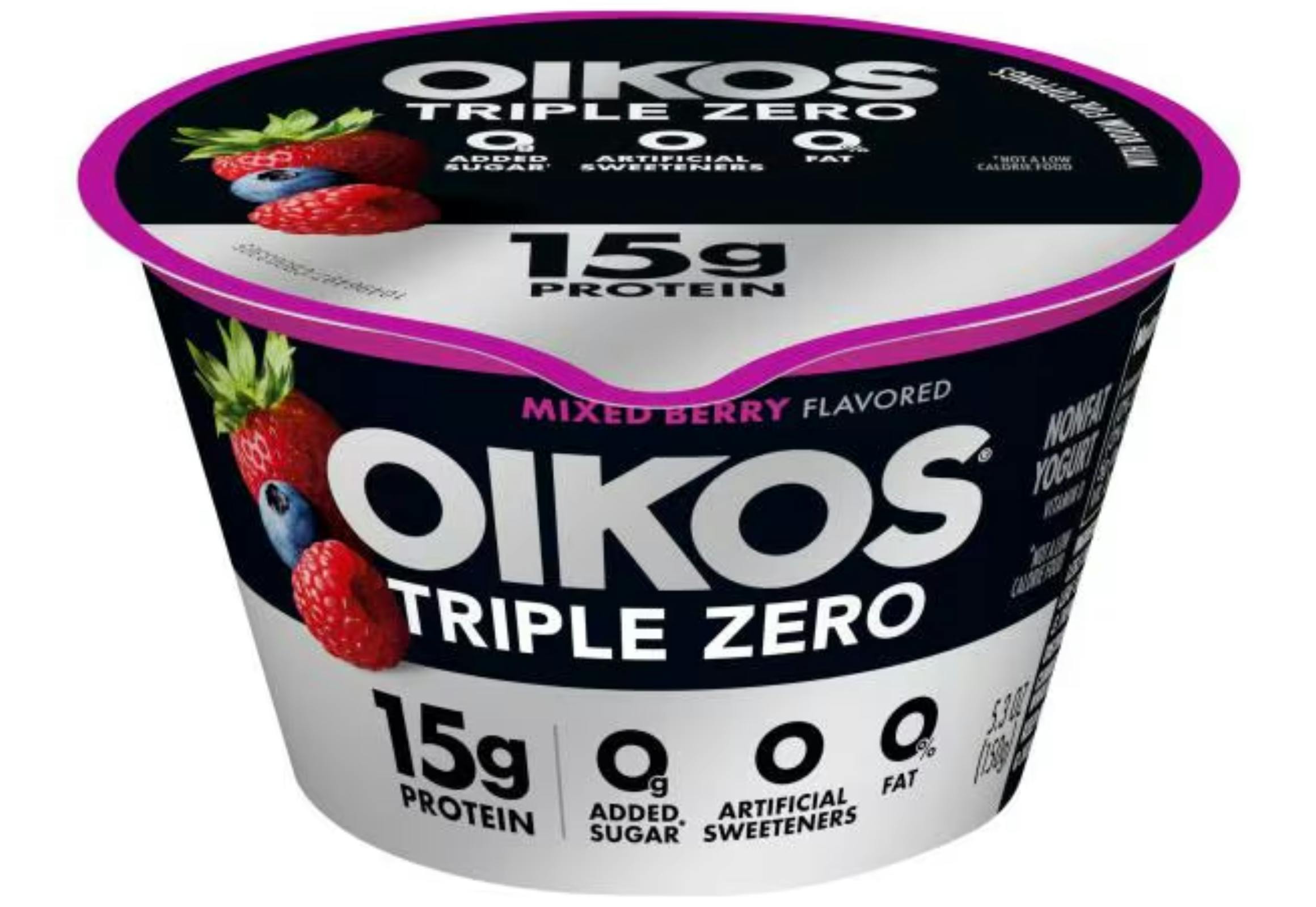 2 Oikos Triple Zero Yogurt Cups