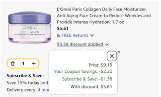 L’Oreal Paris Collagen Daily Face Moisturizer Discount