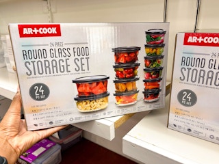 Hand holding up Pyrex Dupe Set - Macy's Black Friday